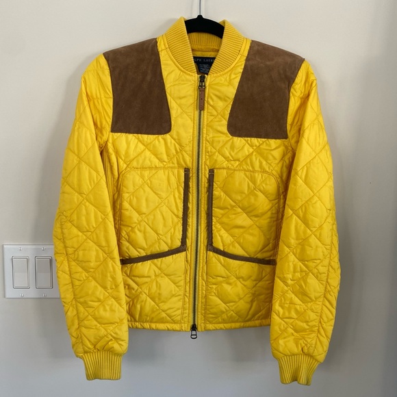 Ralph Lauren Equestrian Quilted Sport Jacket Bright Yellow - Picture 2 of 16